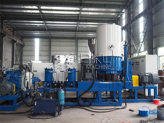 Two Stage PET Flakes Pelletizing Machine Plastic Film Recycling 100mm